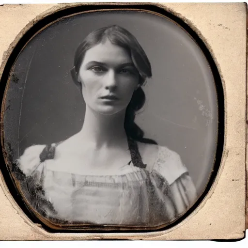 Prompt: daguerrotype of a pretty Dutch supermodel