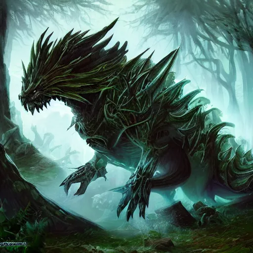 final fantasy beast in the woods, highly detailed, | Stable Diffusion ...