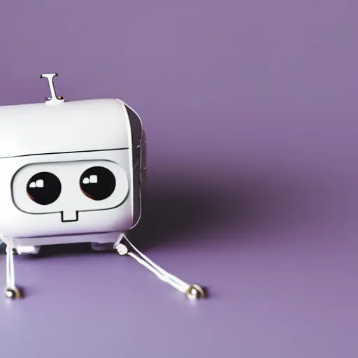 Image similar to a very cute tiny robot thinking about writing a love letter to her friend