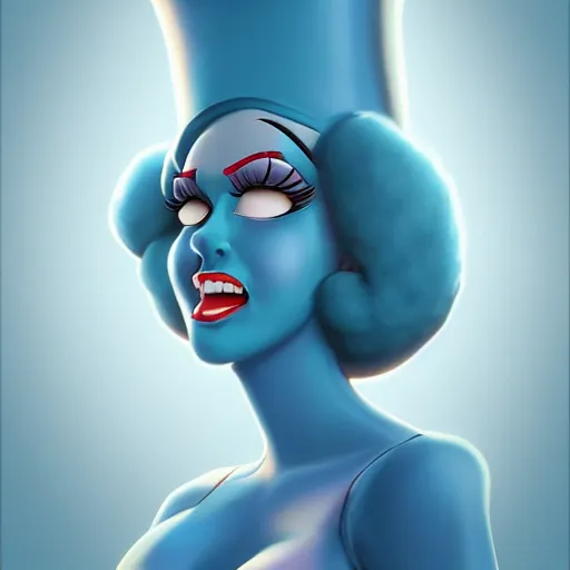 Prompt: pin-up marge simpson by Artgerm, realist, trending on artstation