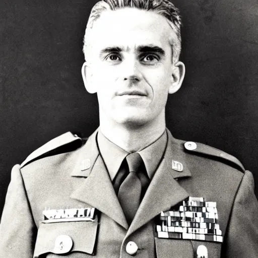 Prompt: jordan peterson in military uniform, military photo, vietnam war