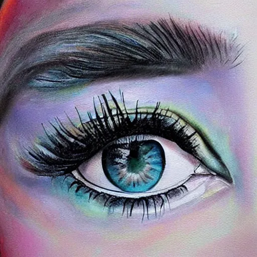 Prompt: painting of a girls eyes with tears in them, highly detailed, realistic