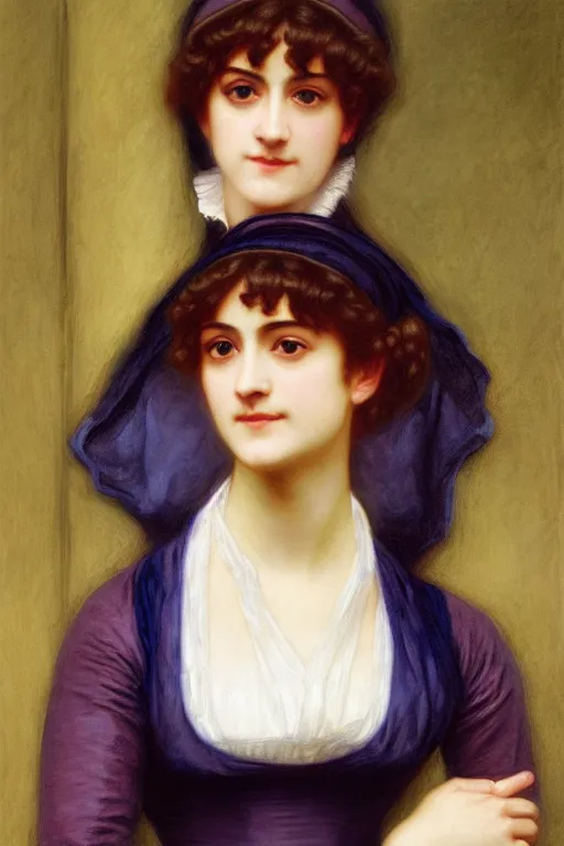 Prompt: jane austen, painting by rossetti bouguereau, detailed art, artstation