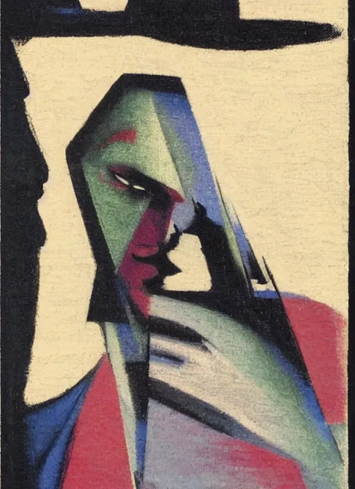 Image similar to 1920s german expressionism by Igor Scherbakov, moody, an extreme close-up abstract portrait of a lady enshrouded in an impressionist representation of the meaning of life, abstract, art by Jack Gaughan, figure painting by Anthony Cudahy, vintage postcard illustration, minimalist cover art by Mitchell Hooks