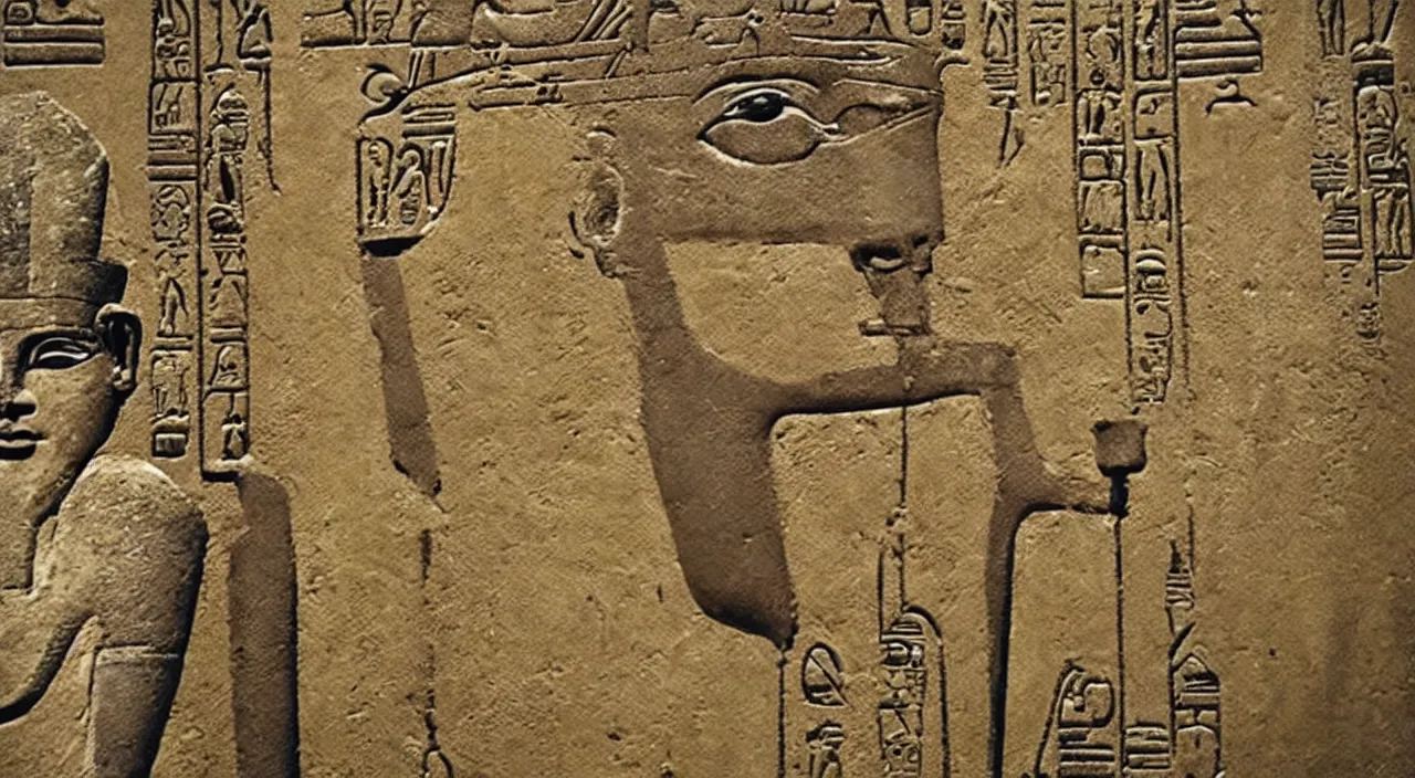 Prompt: Ancient Egyptian pharaoh using Facetime on an iPad