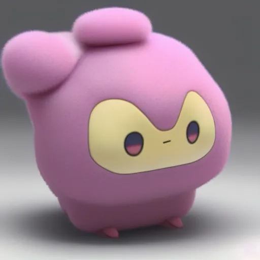 Prompt: an adorable pokemon like ditto. very cute friendly. fluffy. beautiful. digital render.