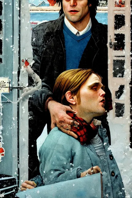 Image similar to eternal sunshine of the spotless mind painted by Norman Rockwell