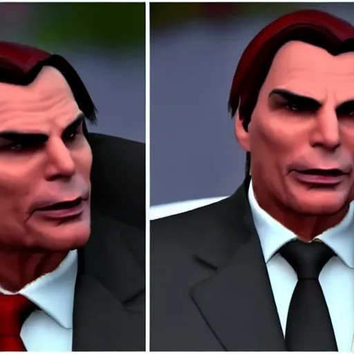 Prompt: scary Jair Bolsonaro with devil wings, realistic, 8k, detailed, facial accuracy, unreal engine