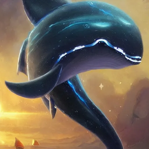 Image similar to space magical whale with multiple eyes, eyes!, eyes!, galaxy whale, epic fantasy style art, galaxy theme, eyes!, eyes!, eyes!, eyes, by Greg Rutkowski, hearthstone style art, 99% artistic