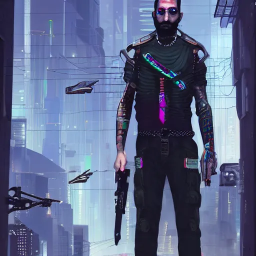 Prompt: cyberpunk armenian male,