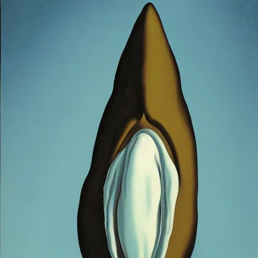 Image similar to Magritte illustration of a shark, Alien mouth