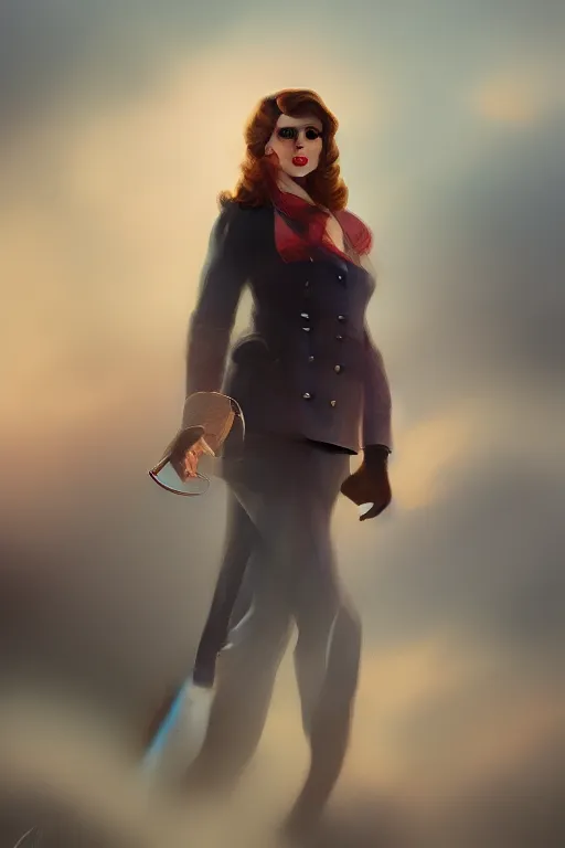 Prompt: Agent carter illustration concept art in the style of Ivan Aivazovsky