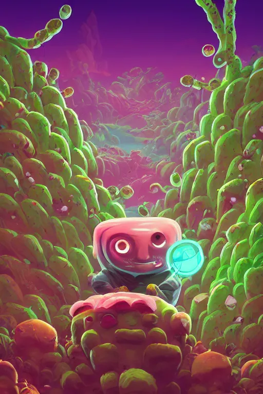 Image similar to roots cactus sushi cristal smurf ghost creature animal sushi cristal very big eye roots cactus elemental flush of force nature micro world fluo fishscale, behance hd by jesper ejsing, by rhads, makoto shinkai and lois van baarle, ilya kuvshinov, rossdraws radiating a glowing aura global illumination ray tracing hdr