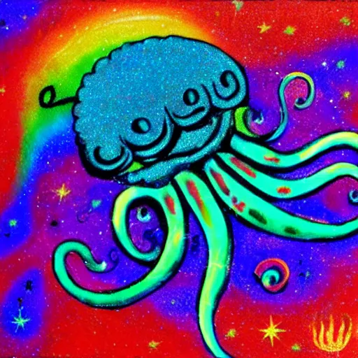 Image similar to rainbow cosmic octopus