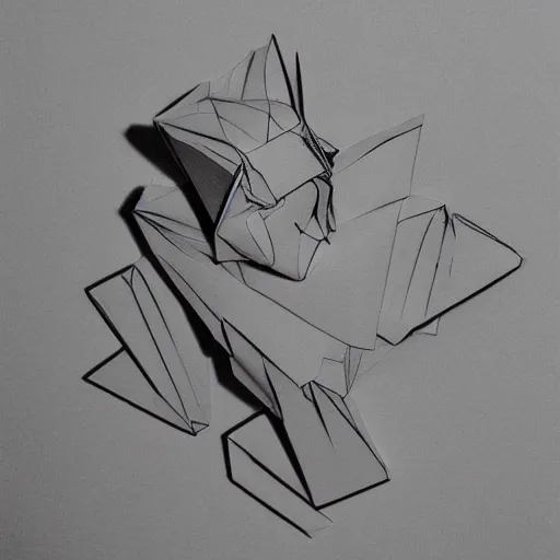 Image similar to [ 🐋 as 🤖 ] origami [ kim jung gi ] [ adams, ansel ]