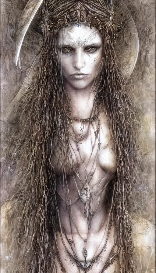 Image similar to portrait of a digital shaman, by luis royo,