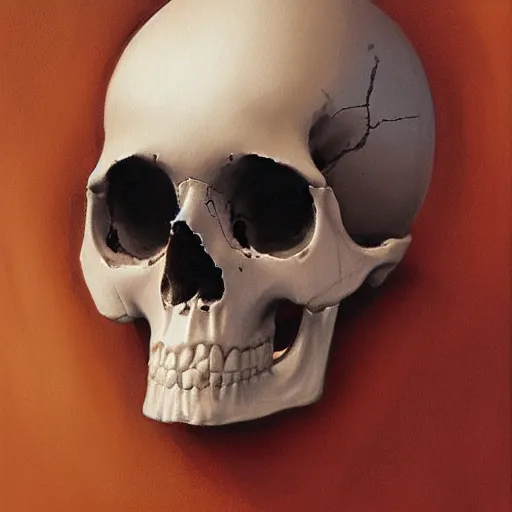 Prompt: painting of the virgin mary skull face by greg rutkowski and jc leyendecker