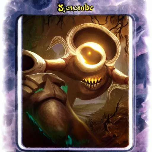 Prompt: a photo of a magic the gathering card. the card art is a smiley face. the text reads unstoppable unkillable unbeatable