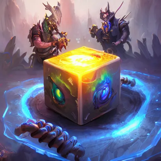 Prompt: arcane-punk magic cube made of glass containing a baby inside, artificial creature plugged with long wires made of glass, liquids, DNA experiment, bright art masterpiece artstation. 8k, sharp high quality artwork in style of Jose Daniel Cabrera Pena and Greg Rutkowski, golden theme, concept art by Tooth Wu, blizzard warcraft artwork, hearthstone card game artwork