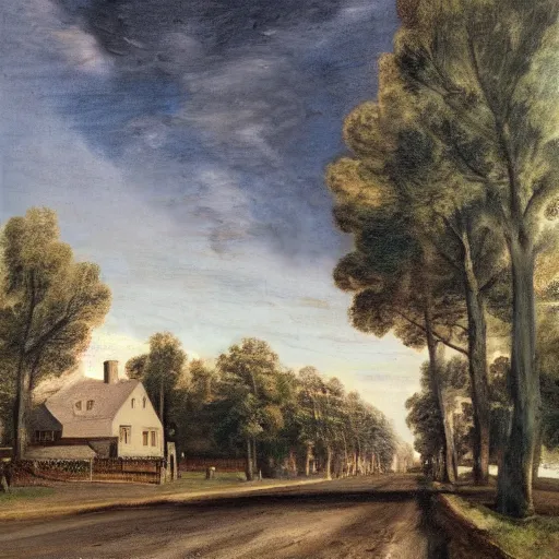 Image similar to Streets of Marshal Arkansas, Portrait artwork by Thomas GAINSBOROUGH