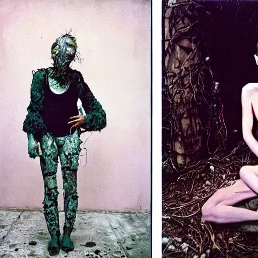 Image similar to 3 5 mm color photography, joel - peter witkin, beksinski, and stephen gammell, vogue shoot