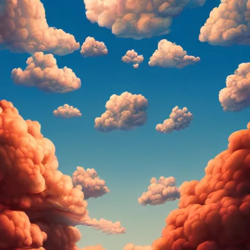 Image similar to puma puffy clouds, james jean style, vfx art, unreal engine render, claymation style, colourful, volumetric light, digital painting, digital illustration, dramatic light,