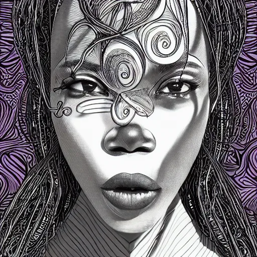 Prompt: the portrait of an incredibly cute and sophisticated black woman partially made of onions of all colors, an ultrafine detailed illustration by james jean, final fantasy, intricate linework, bright colors, behance contest winner, vanitas, angular, altermodern, unreal engine 5 highly rendered, global illumination, radiant light, detailed and intricate environment