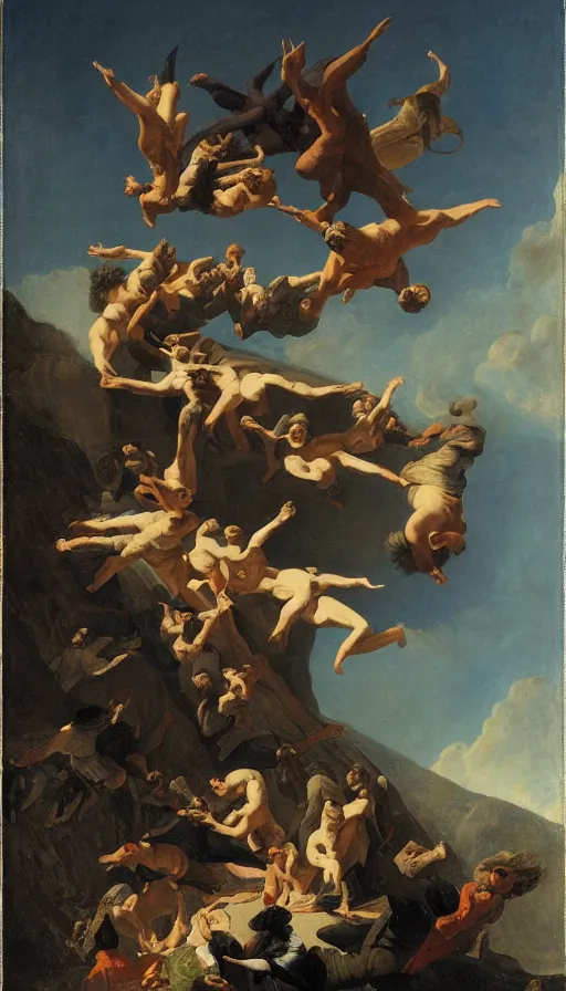 Prompt: The Fall From Heaven, by Gustav Carl Carus