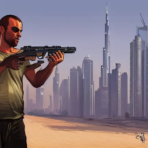 Prompt: gta : dubai, by filipe pagliuso