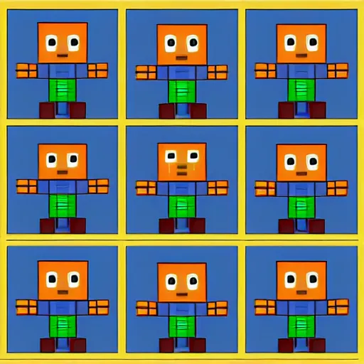 Image similar to robot boy running sprite 2 d animation pixel art, running animation sheet 1 2 8 x 1 2 8