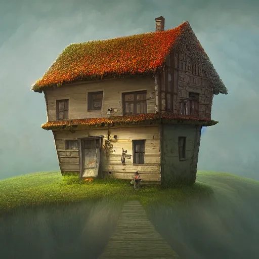 Image similar to an intriguing building in a beautiful landscape by gediminas pranckevicius