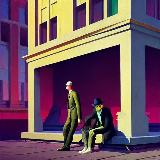 Prompt: Babylon berlin, very coherent, painted by Edward Hopper, Wayne Barlowe, painted by James Gilleard, airbrush, art by JamesJean