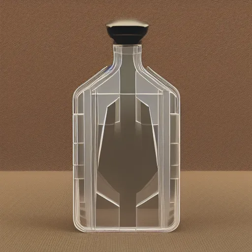 Image similar to transparent ancient boar flask with Chinese dragon, raytracing, orthographic 3d rendering, octane render