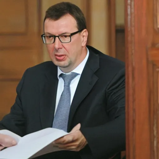 Prompt: president of serbia, aleksandar vucic as a priest