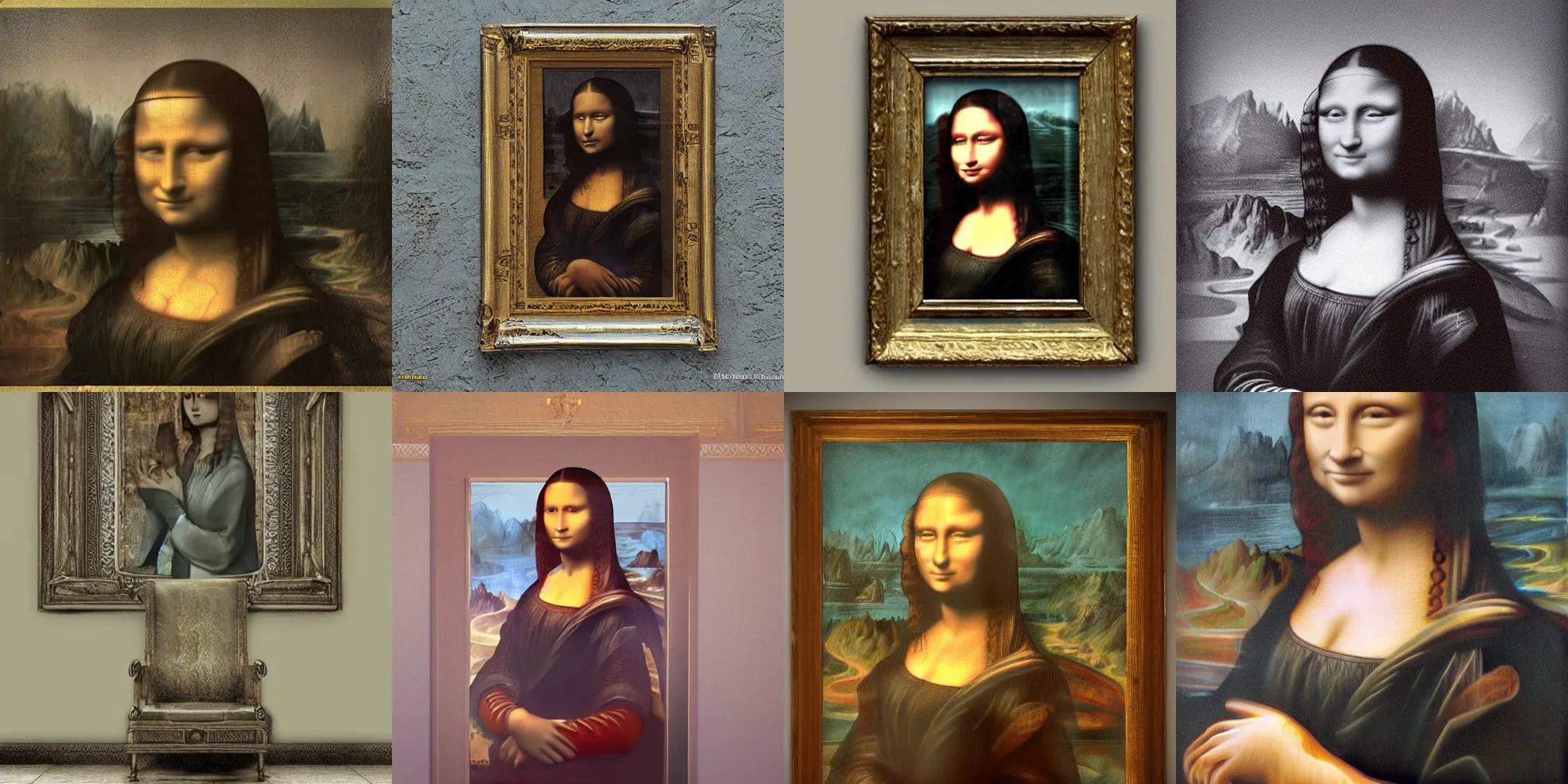 Prompt: artistic 3 d render of the mona lisa in skyrim, the video game, 3 d render, video game character