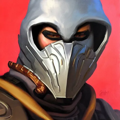 Prompt: greg manchess portrait painting of partially armored smoke from mortal kombat as overwatch character, medium shot, asymmetrical, profile picture, organic painting, sunny day, matte painting, bold shapes, hard edges, street art, trending on artstation, by huang guangjian and gil elvgren and sachin teng