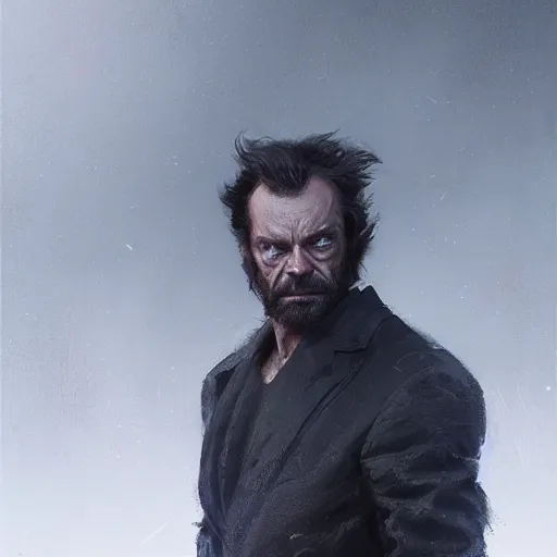 Image similar to portrait of Hugo Weaving as Wolverine, art by greg rutkowski, matte painting, trending on artstation