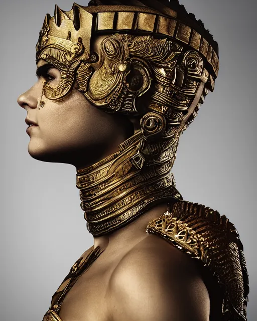 Image similar to photorealistic head and shoulders photo of beautiful female ornate fantasy greek spartan warrior goddess, confident, Neil Blevins, Frank frazetta, arney freytag, Ritu Kumar, Sabyasachi Mukherjee, Annie Leibowitz, Magic the gathering,octane, bokeh, 8k, fashion pose, cinematic, 28mm