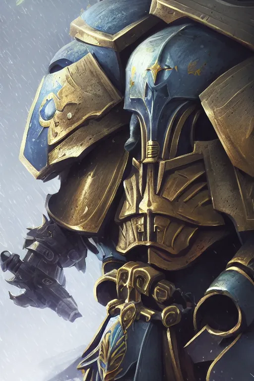 Image similar to armor portrait heros warhammer 4 0 k horus heresy fanart - the primarchs emperor by johannes helgeson animated with vfx concept artist & illustrator global illumination ray tracing hdr fanart arstation zbrush central hardmesh 8 k octane renderer comics stylized