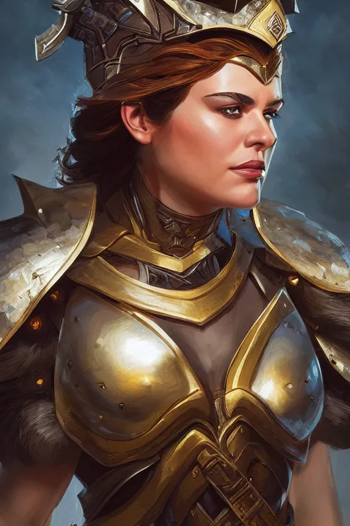 Image similar to amazon valkyrie athena, d & d, fantasy, portrait, highly detailed, headshot, digital painting, trending on artstation, concept art, sharp focus, illustration, art by artgerm and greg rutkowski and magali villeneuve