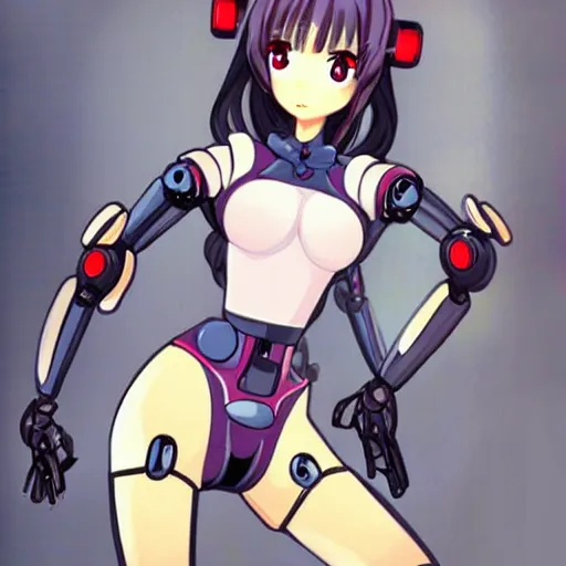 Prompt: robot anime girl