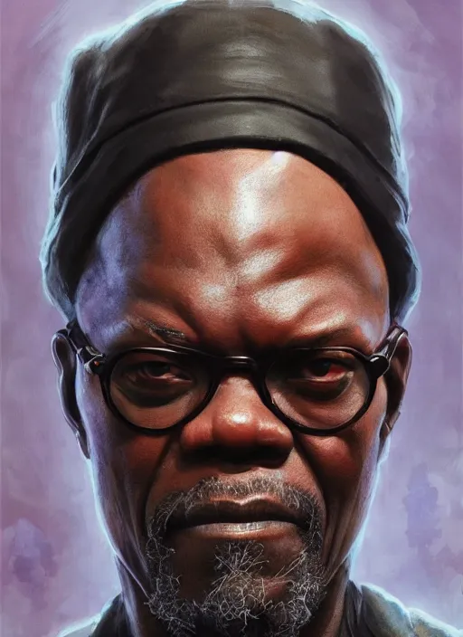 Image similar to Portrait Samuel L. Jackson, marvel comics, dark, intricate, highly detailed, smooth, artstation, digital illustration by Ruan Jia and Mandy Jurgens and Artgerm and Wayne Barlowe and Greg Rutkowski and Frank Frazetta