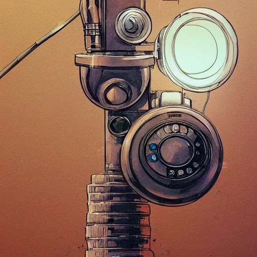 Image similar to a beautiful artwork of a rotary telephone by Jerome Opeña, featured on artstation