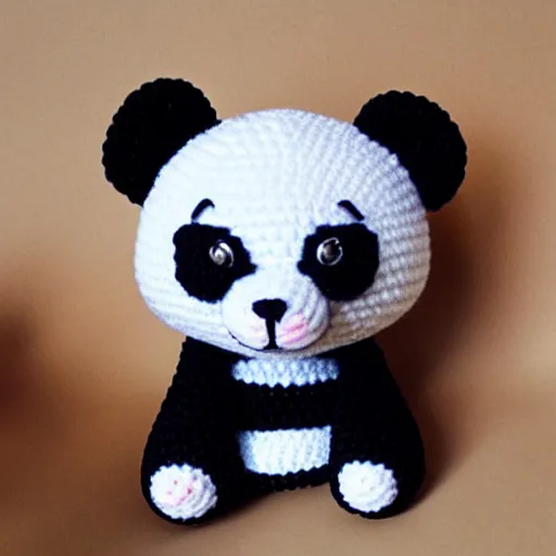 Prompt: cute panda Amigurumi