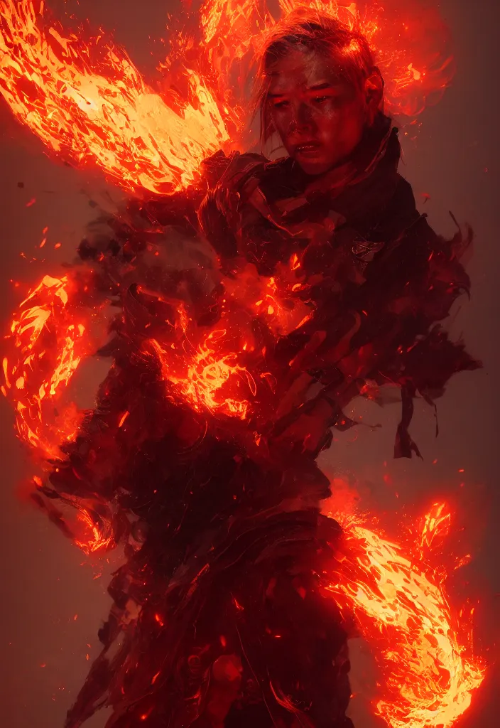 Image similar to a fancy portrait of a raging mage covered in flames by greg rutkowski, sung choi, mitchell mohrhauser, maciej kuciara, johnson ting, maxim verehin, peter konig, 8 k photorealistic, cinematic lighting, hd, high details,