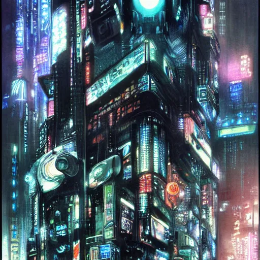 Image similar to futuristic cyberpunk bladerunner by yoshitaka amano