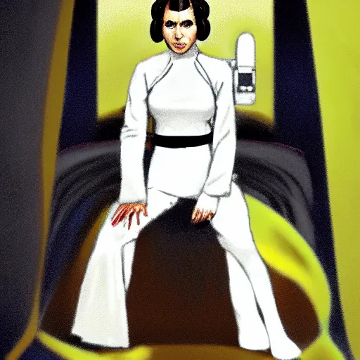 Prompt: princess leia, by andrew baker