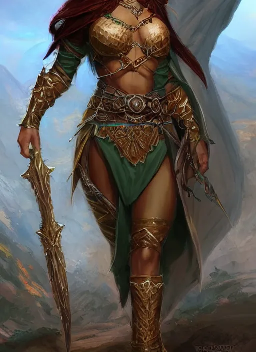 Prompt: arabian human female, ultra detailed fantasy, dndbeyond, bright, colourful, realistic, dnd character portrait, full body, pathfinder, pinterest, art by ralph horsley, dnd, rpg, lotr game design fanart by concept art, behance hd, artstation, deviantart, hdr render in unreal engine 5