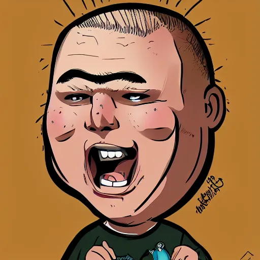 Prompt: Bobby Hill, silly, absurd caricature, highly detailed, digital painting, artstation, concept art, sharp focus, illustration