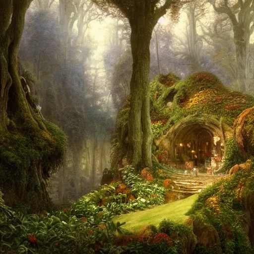 Prompt: a beautiful and highly detailed matte painting of a magical garden of delights in a mystical forest in a dream like valley deep in the misty mountains of avalon, intricate details, epic scale, insanely complex, 8 k, sharp focus, hyperrealism, very realistic, by caspar friedrich, albert bierstadt, james gurney, brian froud,